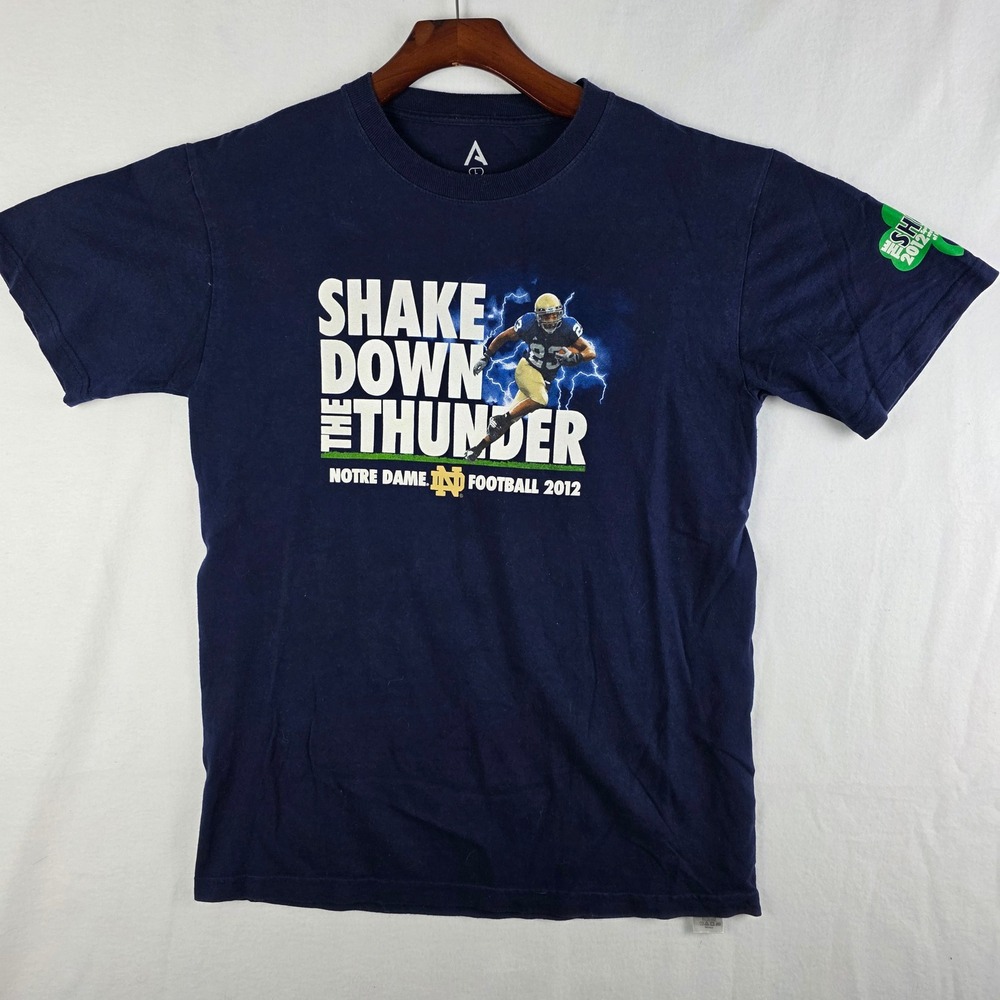 Alta Gracia Notre Dame Football 2012 125 Years T-Shirt Mens Large Navy Blue